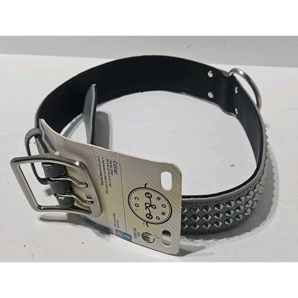 Bond & Co Other - Collar for Big Dog XXL/ XXXL Genuine Leather w/Studs 90-140 lbs 27-32" Gray NWT